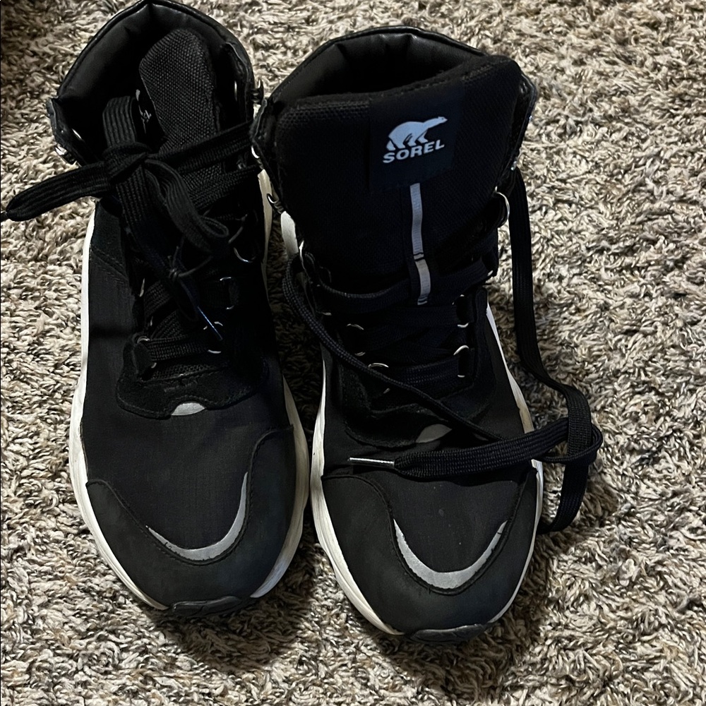 sorel kinetic rnegd womens size 8 shoes black waterproof winter boots